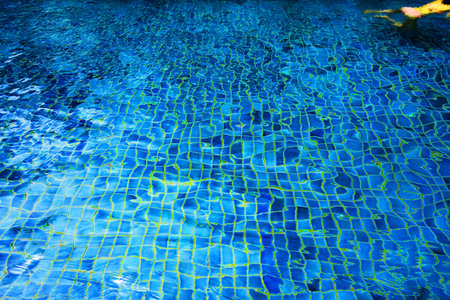 Photo of a macro bubbling blue clear sea water