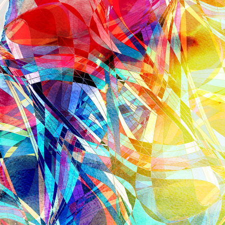 Design abstract brightly multicolored watercolor wavy elements.の写真素材