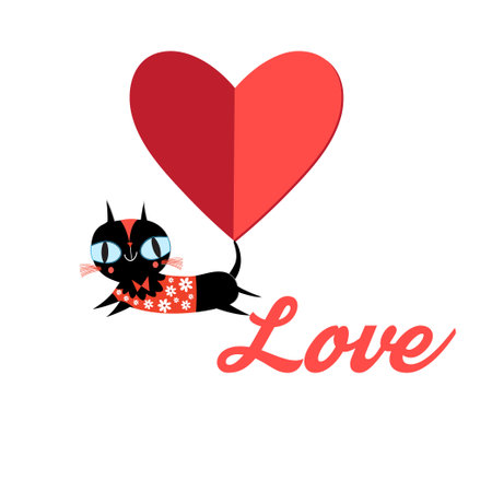 Cute cat vector.T-shirt Print.Love cards.Valentine's Day.animal print.Children illustration for school books and much more. Separate subjects. Picture character.animal love.little princess.pussycat vectorのイラスト素材