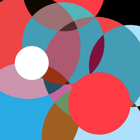 Abstract super colorful background with circles superimposed on each other. Design for web site or poster.のイラスト素材