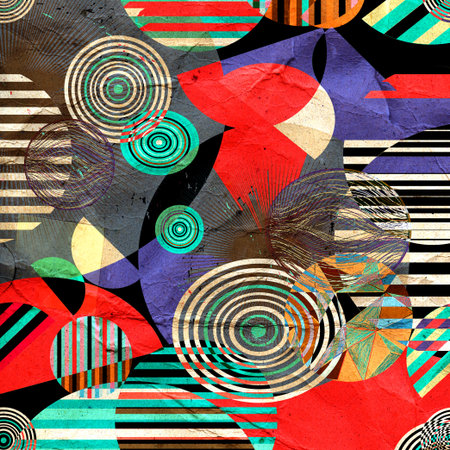Watercolor retro color abstract geometric background. An example for the design of posters...