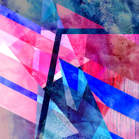 Watercolor retro color abstract geometric background. An example for the design of posters postcards.の写真素材