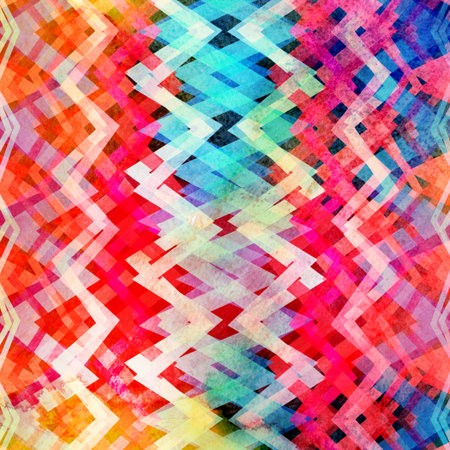 Watercolor abstract colorful background with geometry elements. Background for design templateの写真素材