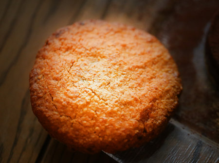 Photo of delicious oatmeal cookies on the table