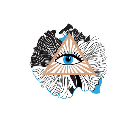 Illustration vector sign interesting beautiful all seeing eye