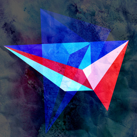 Abstract watercolor design multicolored background of geometric objects