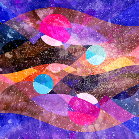 Beautiful colorful abstract watercolor wave background with different shadesの写真素材