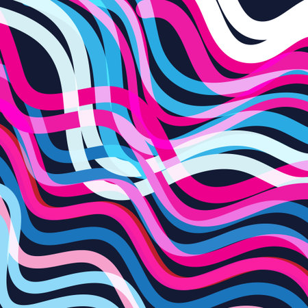 Abstract bright geometric background with different waves and shapes