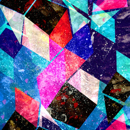 Abstract retro watercolor background made of geometric shapes