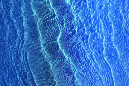 Macro photo of beautiful blue water and reflections
