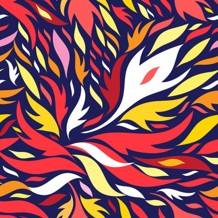 Abstract seamless pattern of colored elements on a dark backgroundのイラスト素材