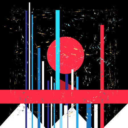 Bright poster unusual abstract shapes and segmentsのイラスト素材