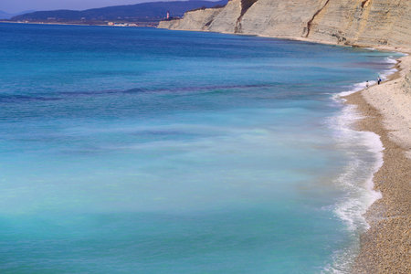 Photo beautiful blue sea waves and splashes