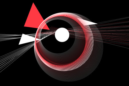 Abstract vector background with different geometric elements on a retro background.のイラスト素材