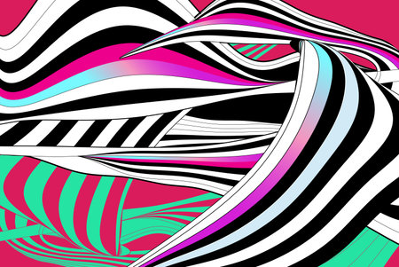 Multi-colored abstract pattern of different waves