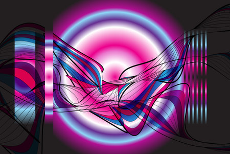 Abstract vector background with interesting geometric objects and shapes.のイラスト素材