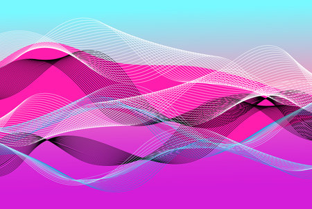 Abstract waves and lines on a lilac backgroundのイラスト素材
