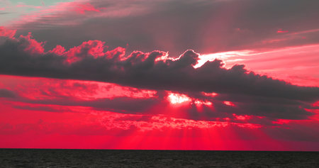 Photo of a beautiful sunset on the sea