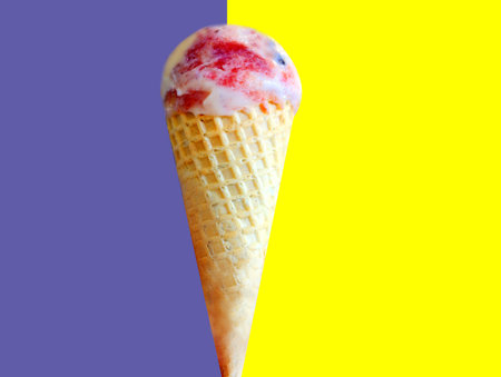 Photo object ice cream on pop art backgroundの写真素材