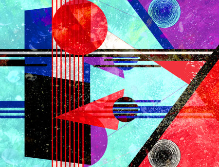Abstract multi-colored background of geometric objects