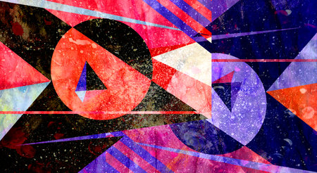 Abstract multi-colored background of geometric objects