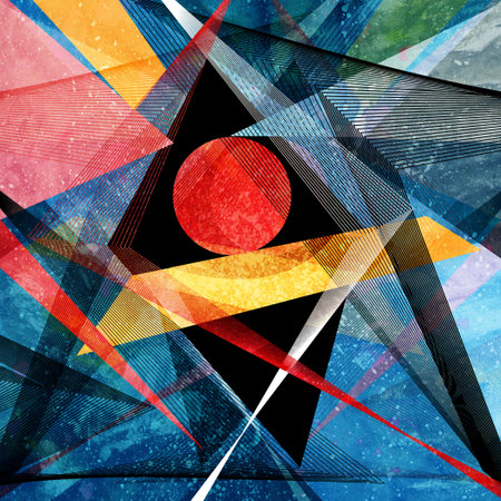 Abstract geometric watercolor retro background