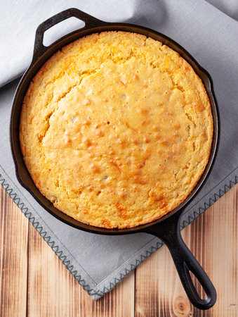 Southwest cheesy buttermilk cornbread with green chilies.