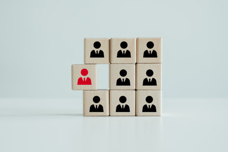 Businessman outstanding from team. Human resources management and recruitment business hiring...