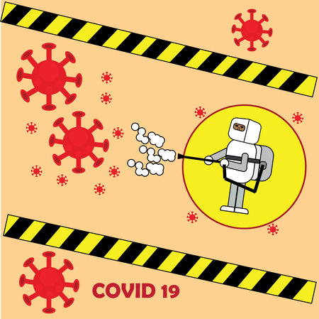 Stay home, Stay safe concept. Quarantine during Coronavirus (Covid-19) pandemic. Healthcare.のイラスト素材