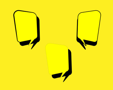 Set of speak bubble text, chatting box, message box outline cartoon vector illustration design. Balloon doodle style of thinking sign symbol.のイラスト素材