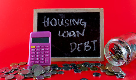Housing Loan Debt Concept. Financial Concept. Selectve focus on a board with hand written text Housing Loan Debt.の写真素材