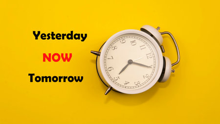 A quote for reminding people how important time is. A self motivation quote regarding time. Selective focus on the clock.の写真素材