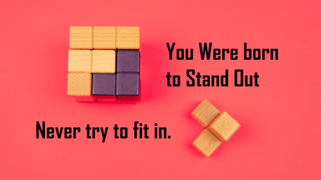 Selective focus on a wooden puzzle block