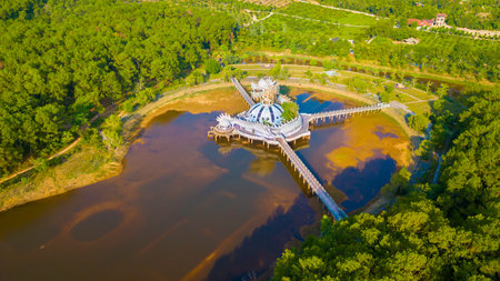 Hue city in Vietnam where have many beautiful beach, flowers, fields of rice. It's a big Citadel beside a great river has name Huong river and many big pagoda and church. Hue has a biggest lagoon in Aの写真素材