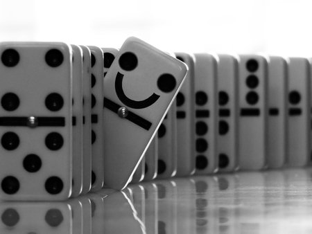 Different and outstanding domino pieceの写真素材