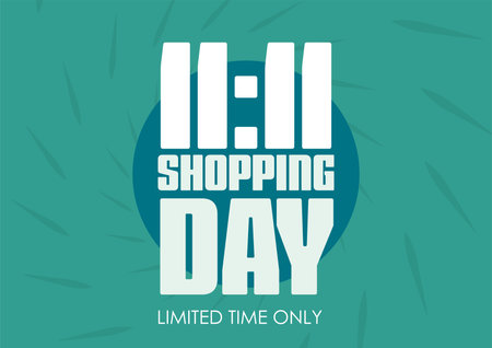 11.11 shopping day sale poster or flyer design. Global shopping world day Sale on colorful background.のイラスト素材