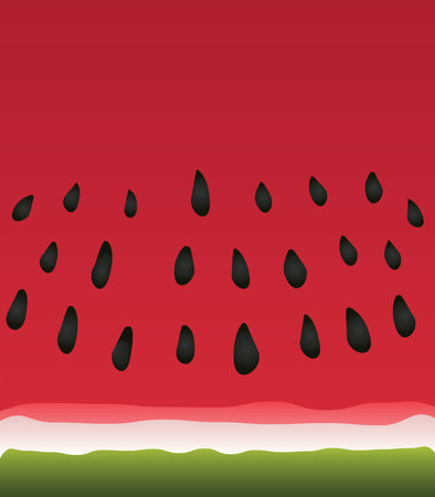 Minimal stylistic vector illustration of a juicy red watermelon sliceのイラスト素材