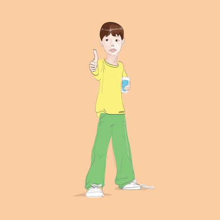 vector boy with phoneのイラスト素材
