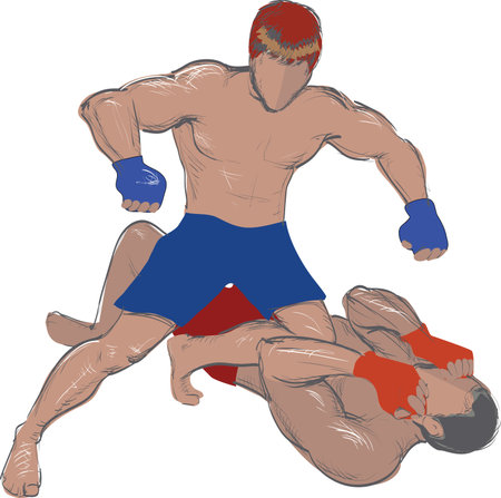fighting without rules, vector, pop artのイラスト素材