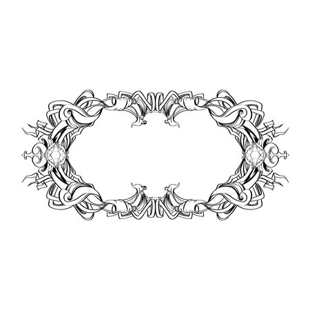 vintage baroque frame vector on a white backgroundのイラスト素材