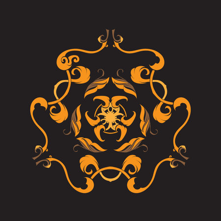 drawing hand vintage frame baroque elements for advertising in vintage style, ornament, to frame the logo or text scrolling list Black and whiteのイラスト素材