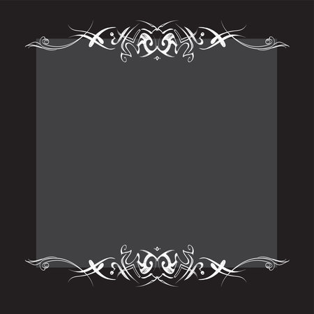 drawing hand vintage frame baroque elements for advertising in vintage style, vector ornament, to frame the logo or text scrolling list Black and whiteのイラスト素材