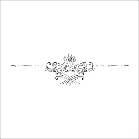 decorative elements in vintage style for decoration layout, framing, for tektsta for advertising, vector illustration handsのイラスト素材