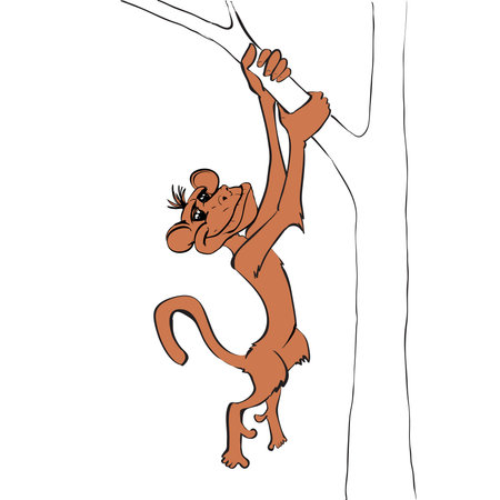 monkey, head of the hand painted colors, symbol of the year 2016のイラスト素材