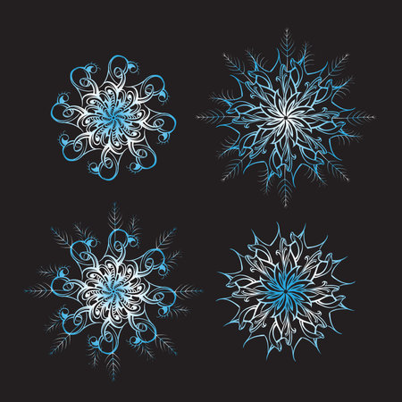 Snowflake ornament circular napkin, vectorのイラスト素材