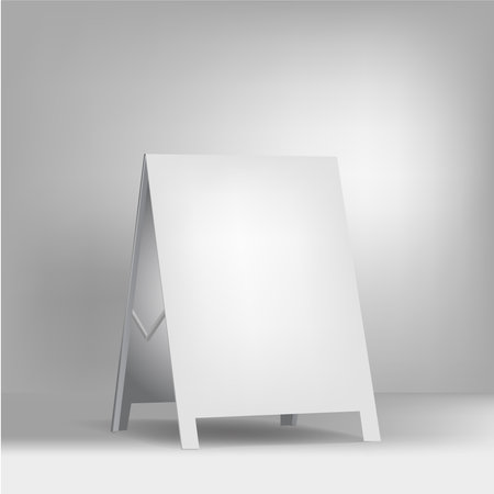white advertising stand. vector on white backgroundのイラスト素材