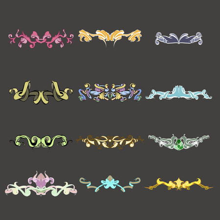 fantasy templates crown tiaras symmetrical watercolor illustration vectorのイラスト素材
