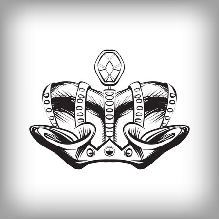 crown vector, decorative elements in vintage style for decoration layout, framing, for text for advertising, vector illustration hands, set Iconsのイラスト素材