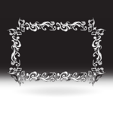 decorative elements in vintage style for decoration layout, framing, for text for advertising, vector illustration handsのイラスト素材