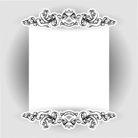 decorative elements in vintage style for decoration layout, framing, for text for advertising, vector illustration hands, setのイラスト素材